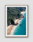 Number One Beach Coastline ii - Seal Rocks - Art Print - Traditional Frame - Raw Oak - Portrait