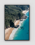Number One Beach Coastline ii - Seal Rocks - Art Print - Float Frame Canvas - Black - Portrait