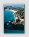 Seal Rocks High Aerial ii - Art Print - Float Frame Canvas - Black - Portrait