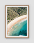 Number One Beach ii - Seal Rocks - Art Print - Traditional Frame - Raw Oak - Portrait