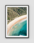 Number One Beach ii - Seal Rocks - Art Print - Traditional Frame - Black - Portrait