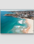 Bondi Beach High Aerial - Sydney - Art Print - Float Frame Canvas - White - Landscape