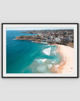 Bondi Beach High Aerial - Sydney - Art Print - Traditional Frame - Black - Landscape