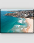 Bondi Beach High Aerial - Sydney - Art Print - Float Frame Canvas - Black - Landscape
