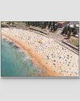 Coogee Beach Aerial – Rainbow Steps & Shoreline Energy Print - Float Frame Canvas - White - Landscape