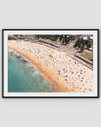 Coogee Beach Aerial – Rainbow Steps & Shoreline Energy Print - Traditional Frame - Black - Landscape