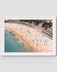 Coogee Beach Aerial – Rainbow Steps & Shoreline Energy Print - Traditional Frame - White - Landscape