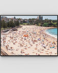 Coogee Beach – Summer in Motion Aerial Print - Float Frame Canvas - Black - Landscape