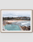 Bronte Baths - Sydney - Art Print - Traditional Frame - Raw Oak - Landscape