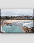 Bronte Baths - Sydney - Art Print - Float Frame Canvas - Black - Landscape