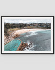 Bronte Baths Aerial ii - Sydney - Art Print - Traditional Frame - Black - Landscape