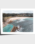 Bronte Baths Aerial ii - Sydney - Art Print - Fine Art Paper - Unframed Print - Landscape