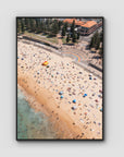 Coogee Beach Aerial – Rainbow Steps & Shoreline Energy Print - Float Frame Canvas - Black - Portrait