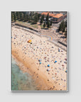 Coogee Beach Aerial – Rainbow Steps & Shoreline Energy Print - Float Frame Canvas - White - Portrait