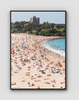Coogee Beach – Summer in Motion Aerial Print - Float Frame Canvas - Black - Portrait