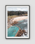 Bronte Baths Aerial ii - Sydney - Art Print - Traditional Frame - Black - Portrait