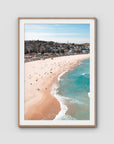 Bondi Beach - Sydney - Art Print - Traditional Frame - Raw Oak - Portrait