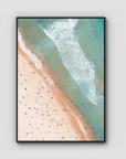 Bondi Beach Top Down - Sydney - Art Print - Float Frame Canvas - Black - Portrait