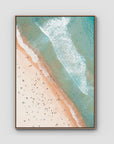 Bondi Beach Top Down - Sydney - Art Print - Float Frame Canvas - Raw Oak - Portrait