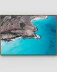 West Beach Rocky Blues - Esperance - Art Print - Float Frame Canvas - Raw Oak - Landscape