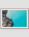 Twilight Beach Top Down - Esperance - Art Print - Traditional Frame - Raw Oak - Landscape