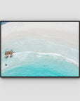 Twilight Beach Blue & White - Art Print - Float Frame Canvas - Black - Landscape