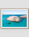 Twilight Beach Hole in the Rock - Esperance - Art Print - Traditional Frame - Raw Oak - Landscape