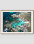 Little Salmon Bay Top Down - Art Print - Traditional Frame - Raw Oak - Landscape