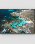 Little Salmon Bay Top Down - Art Print - Float Frame Canvas - Raw Oak - Landscape