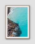 Twilight Beach Top Down - Esperance - Art Print - Traditional Frame - Raw Oak - Portrait