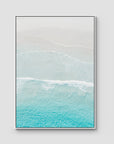 Twilight Beach Blue & White - Art Print - Float Frame Canvas - White - Portrait
