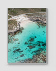 Little Salmon Bay - Rottnest Island - Art Print - Float Frame Canvas - White - Portrait
