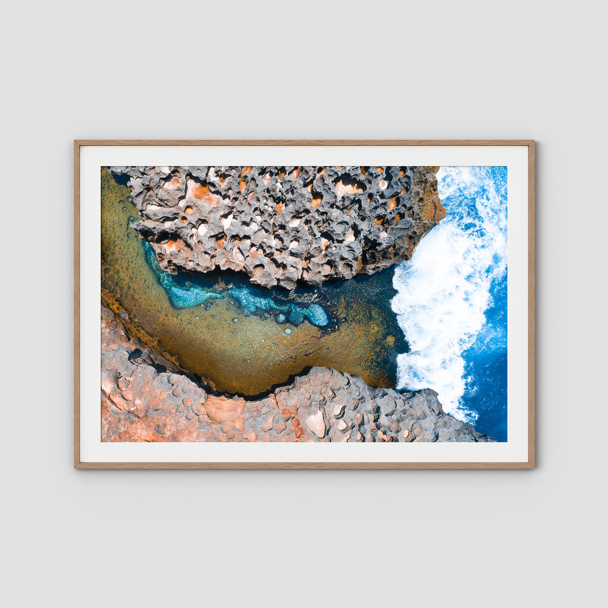 Angel Billabong - Nusa Penida - Art Print - Traditional Frame - Raw Oak - Landscape