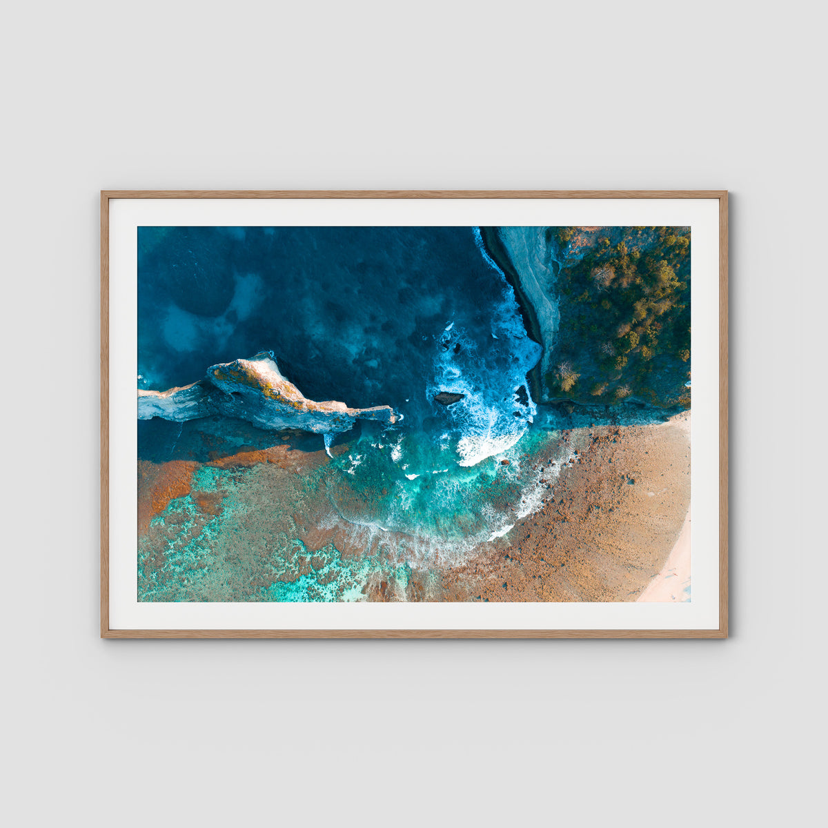 Atuh Beach - Nusa Penida - Art Print - Traditional Frame - Raw Oak - Landscape