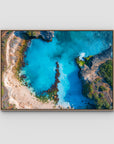Blue Lagoon - Nusa Ceningan - Art Print - Float Frame Canvas - Raw Oak - Landscape