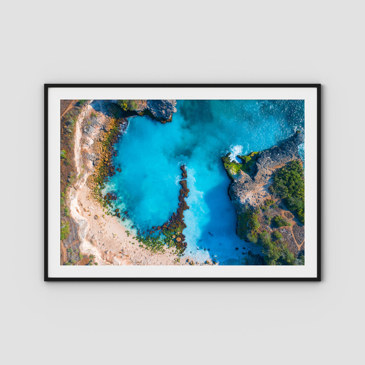 Blue Lagoon - Nusa Ceningan - Art Print - Traditional Frame - Black - Landscape