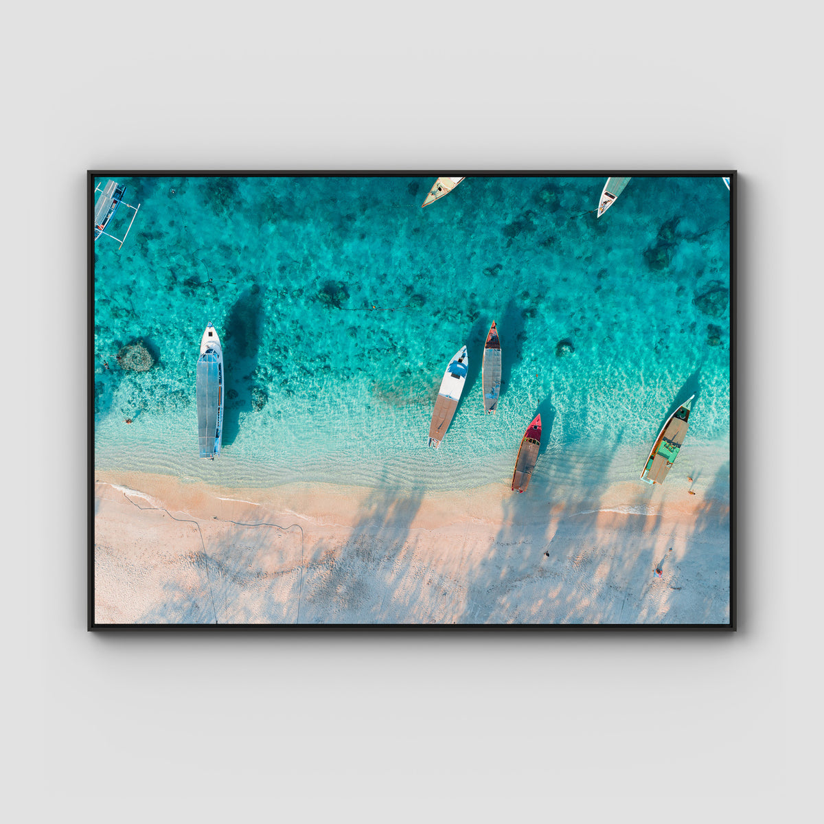 Gili T Island - Art Print - Float Frame Canvas - Black - Landscape