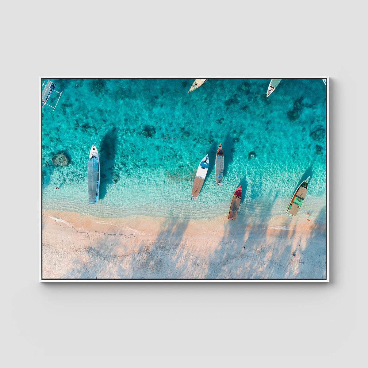 Gili T Island - Art Print - Float Frame Canvas - White - Landscape