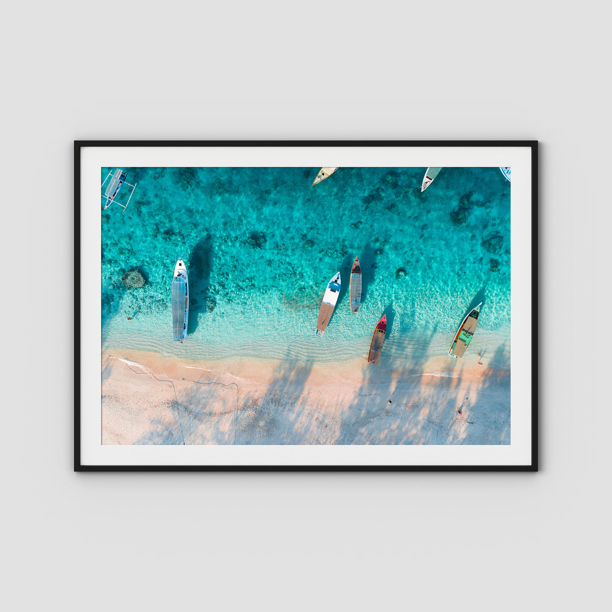 Gili T Island - Art Print - Traditional Frame - Black - Landscape