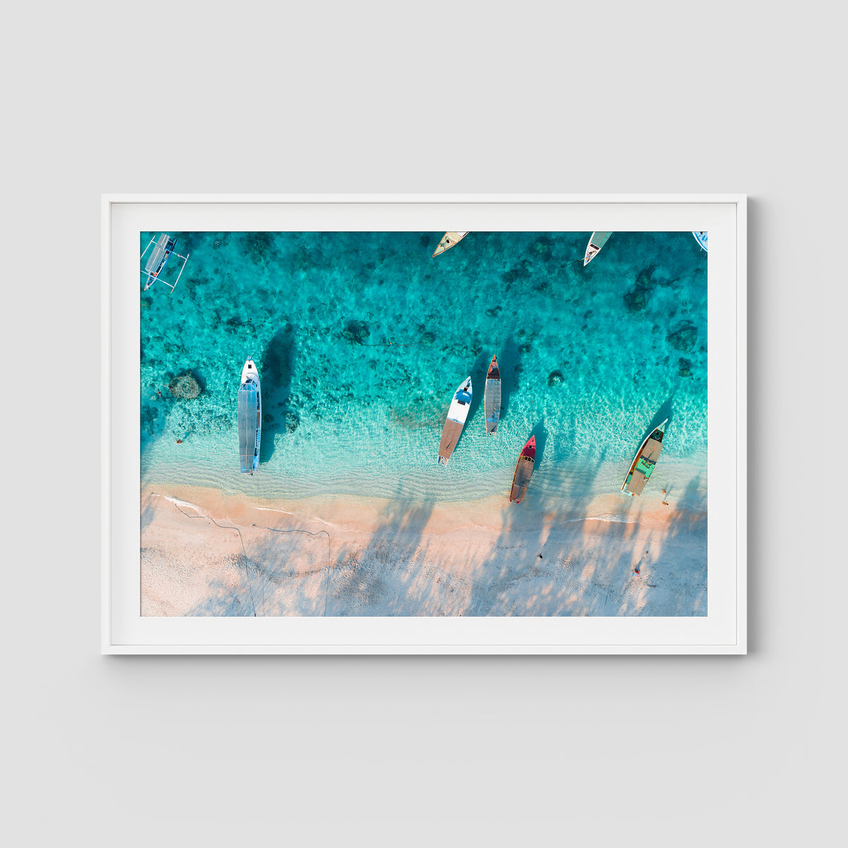 Gili T Island - Art Print - Traditional Frame - White - Landscape