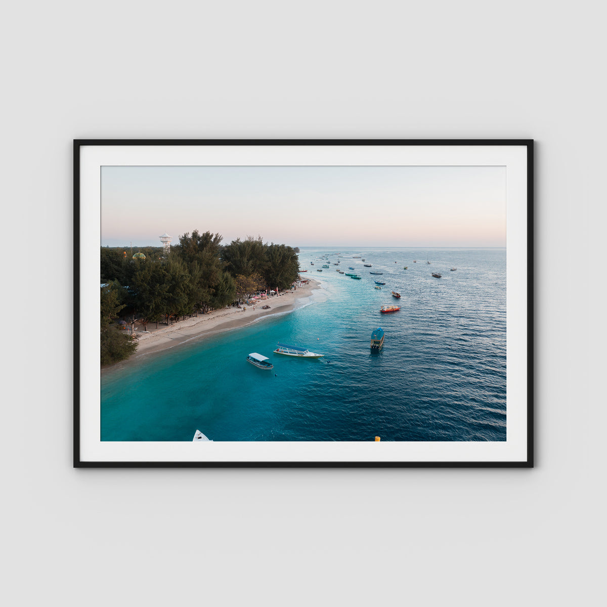 Gili T Island Sunrise ii - Art Print - Traditional Frame - Black - Landscape