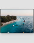Gili T Island Sunrise ii - Art Print - Float Frame Canvas - White - Landscape