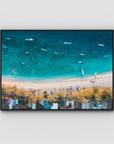 Gili T Boats - Art Print - Float Frame Canvas - Black - Landscape