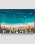 Gili T Boats - Art Print - Float Frame Canvas - White - Landscape