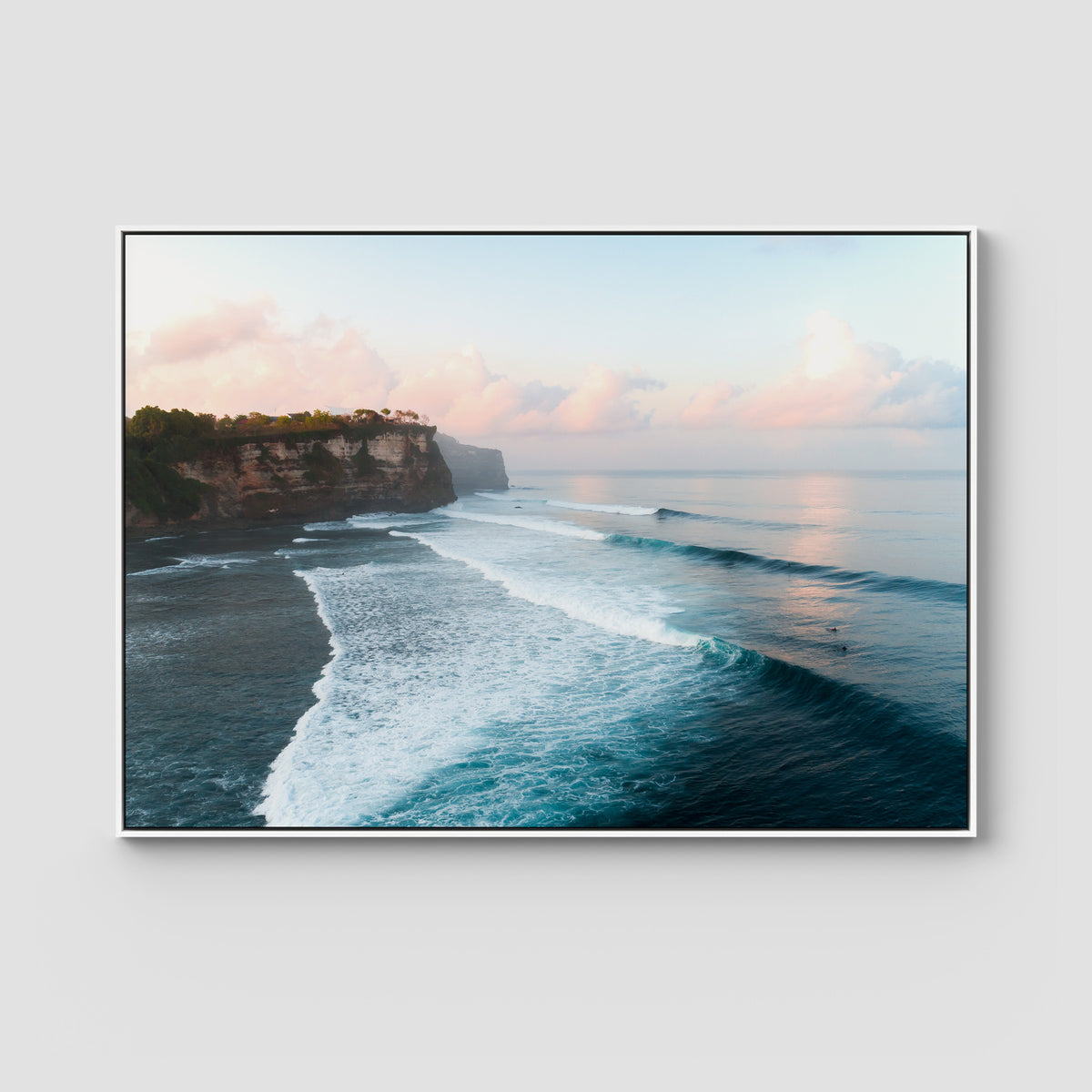 Uluwatu Sunsets - Art Print - Float Frame Canvas - White - Landscape