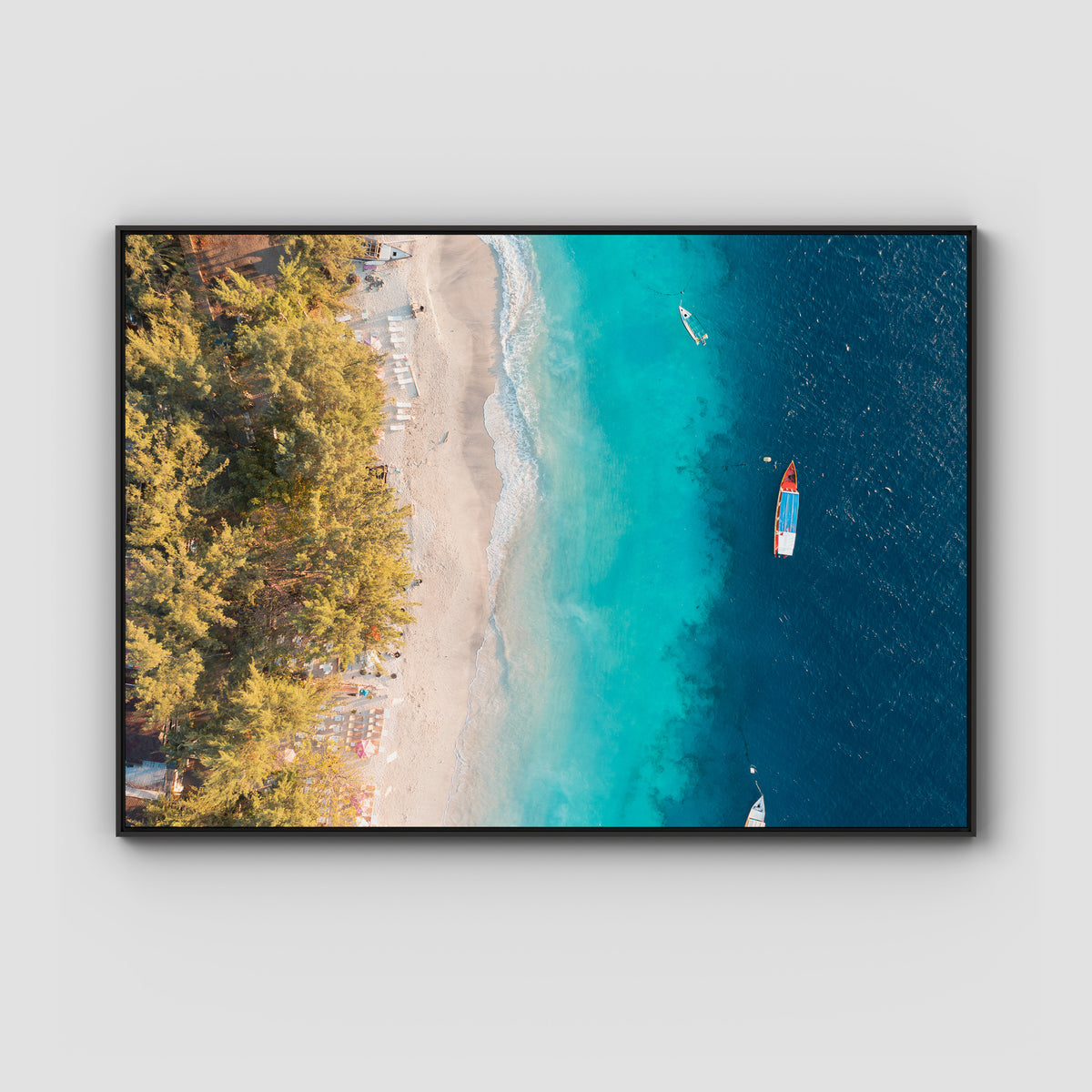 Gili T Tropical - Art Print - Float Frame Canvas - Black - Landscape