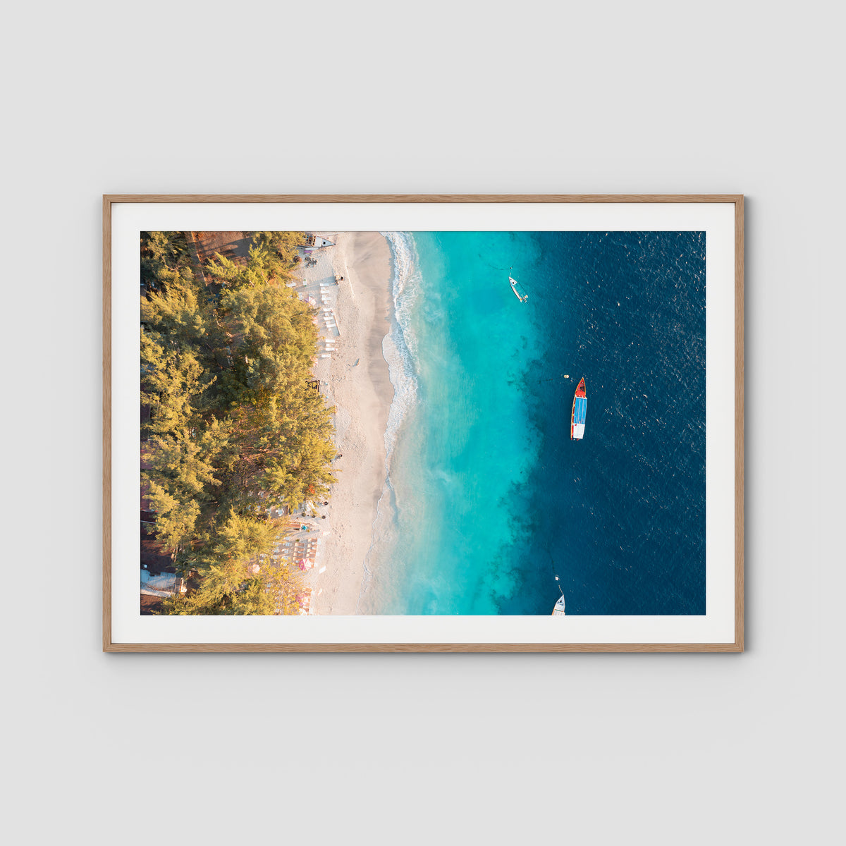 Gili T Tropical - Art Print - Traditional Frame - Raw Oak - Landscape