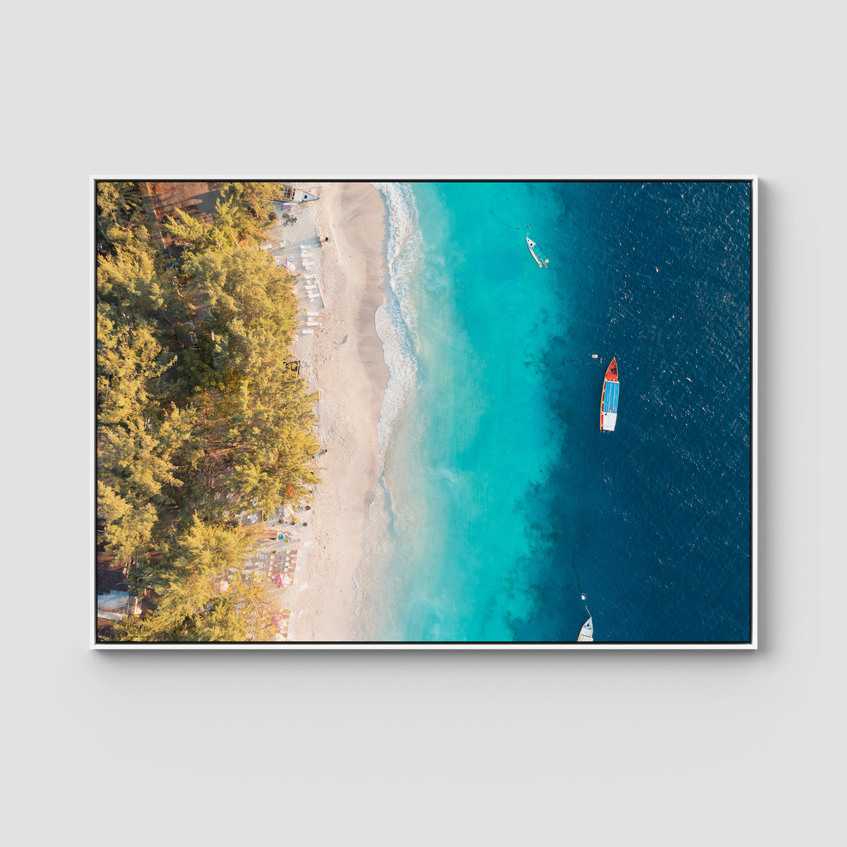 Gili T Tropical - Art Print - Float Frame Canvas - White - Landscape