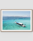 Gili T Longboat - Art Print - Traditional Frame - Raw Oak - Landscape