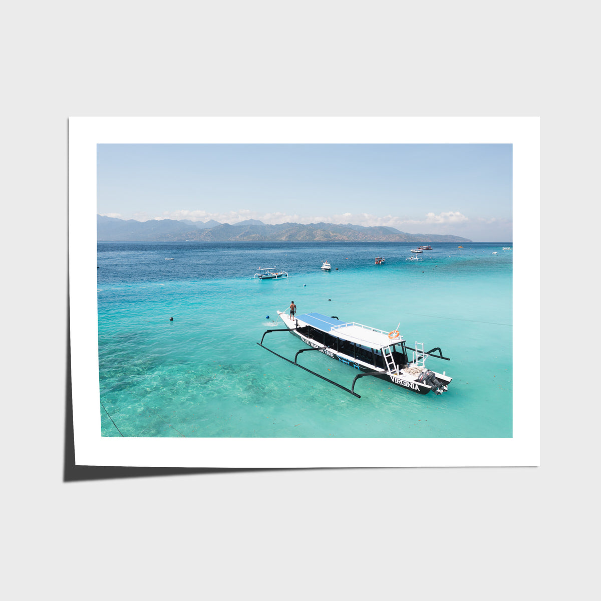 Gili T Longboat - Art Print - Fine Art Paper - Unframed Print - Landscape